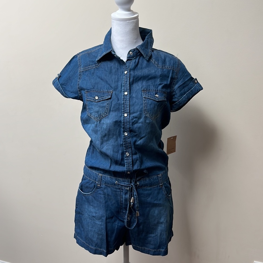 Denim shorts jumpsuit